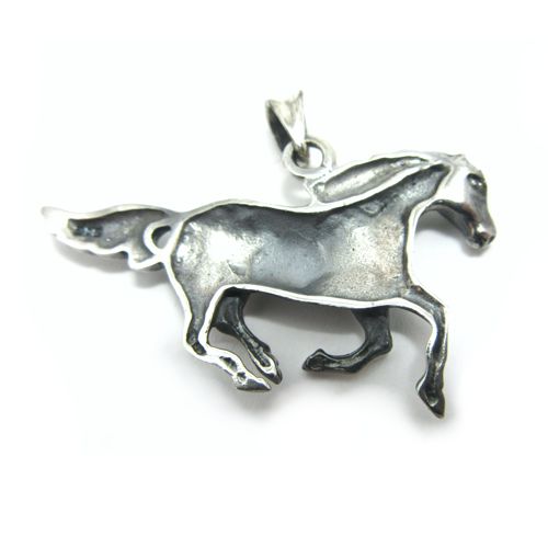 Running Horse Pendant - Sterling Silver